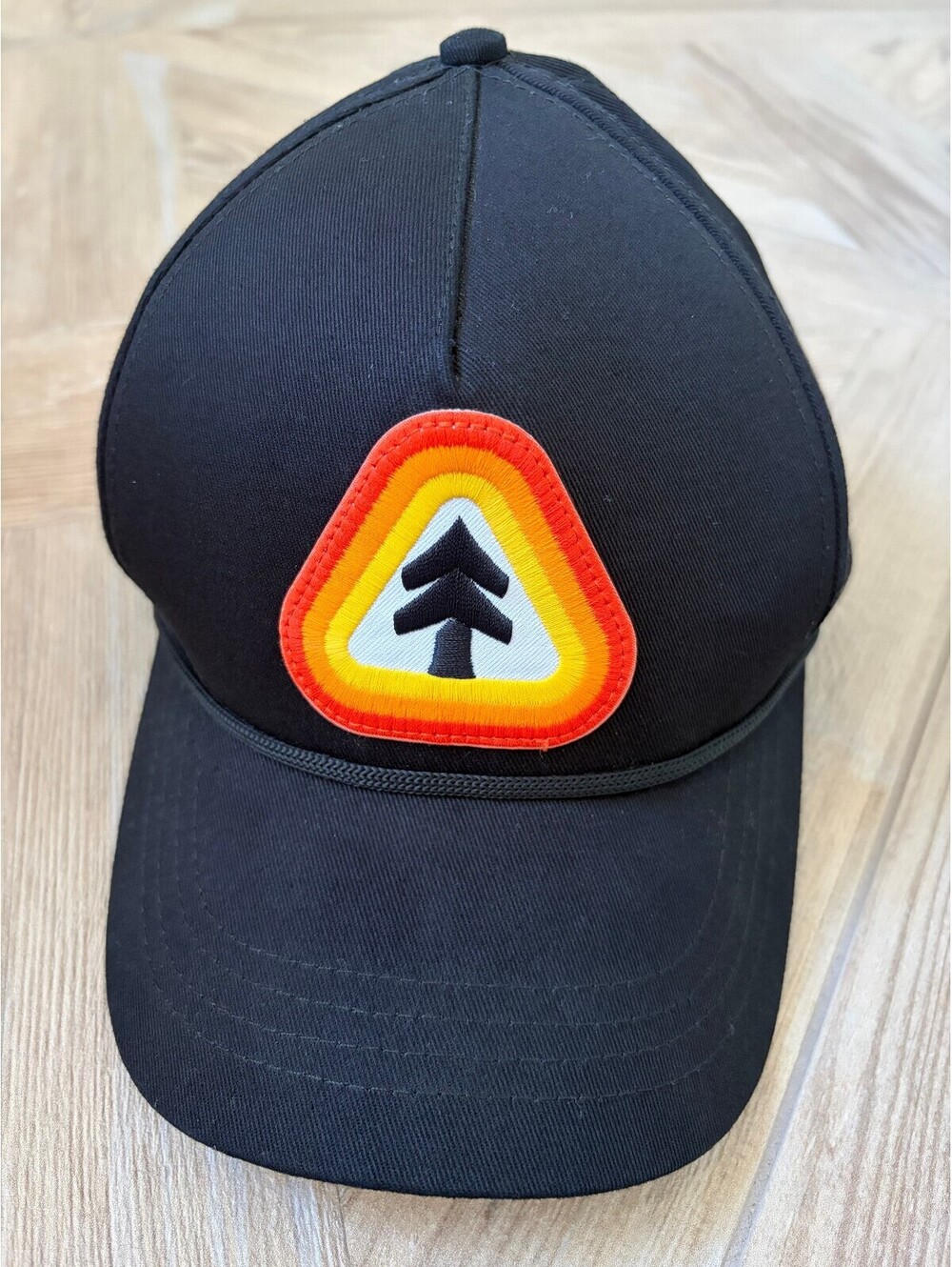 Huckberry x Tacoma Triangle Patch Snapback Hat Black Cotton Outdoors Colorful